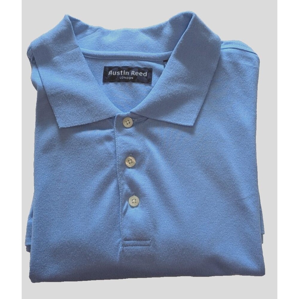 Austin Reed London Short Sleeve Polo Men's XL Sky Blue NWT VTG